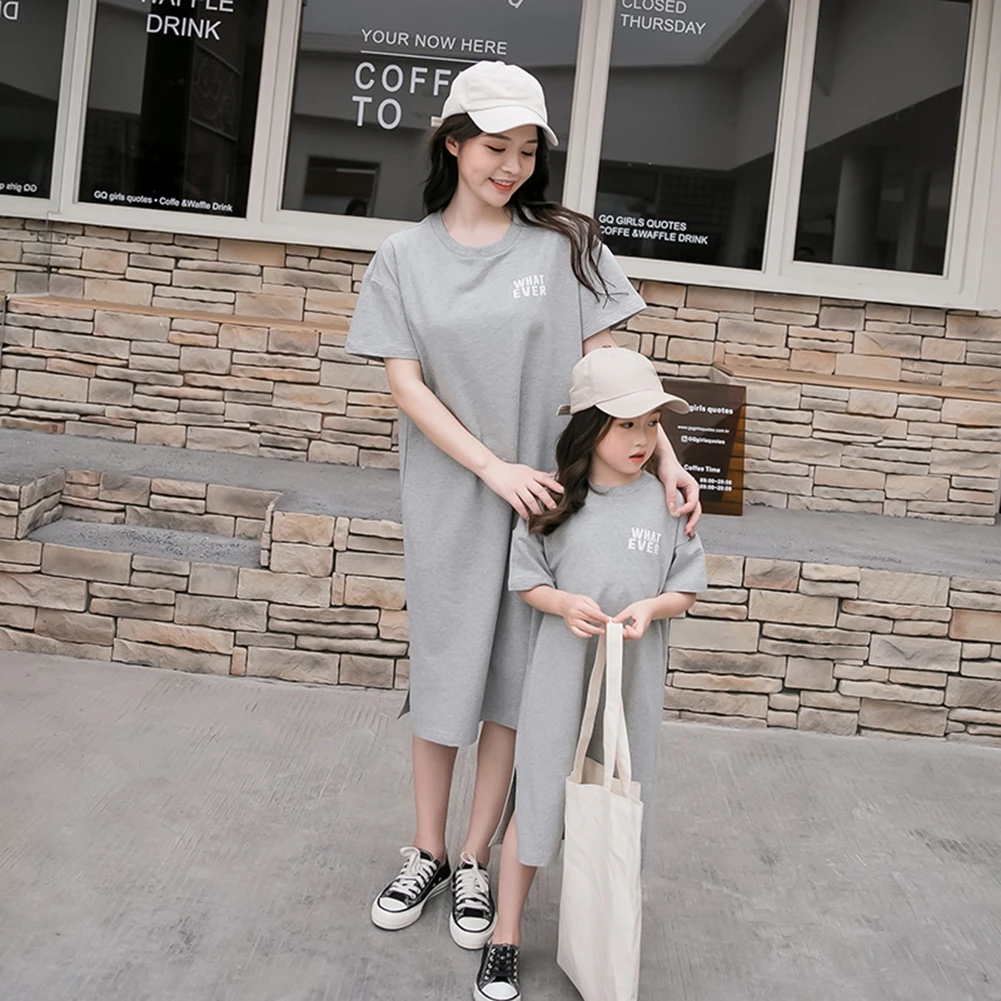Summer Mother And Daughter Solid Color Shirt Dress Cotton Letters Short-sleeved T-shirt Family Matching Outfits
Summer Mother And Daughter Solid Color Shirt Dress Cotton Letters Short-sleeved T-shirt Family Matching Outfits