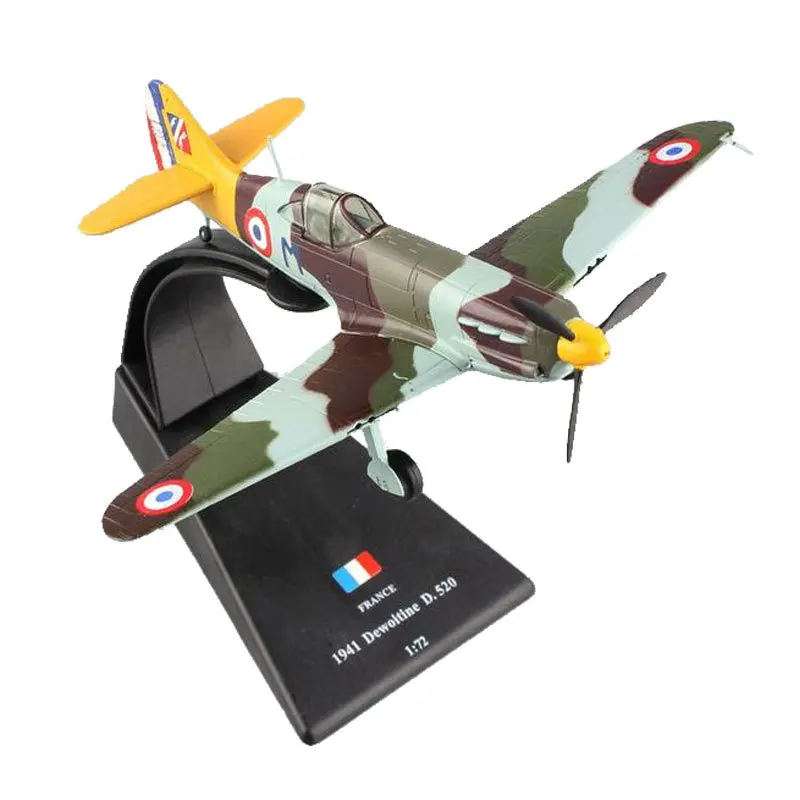 

1/72 12CM Airplane Model France 1941 Dewoitine D 520 Second World War Simulation Metal Diecast Alloy Fighter Plane