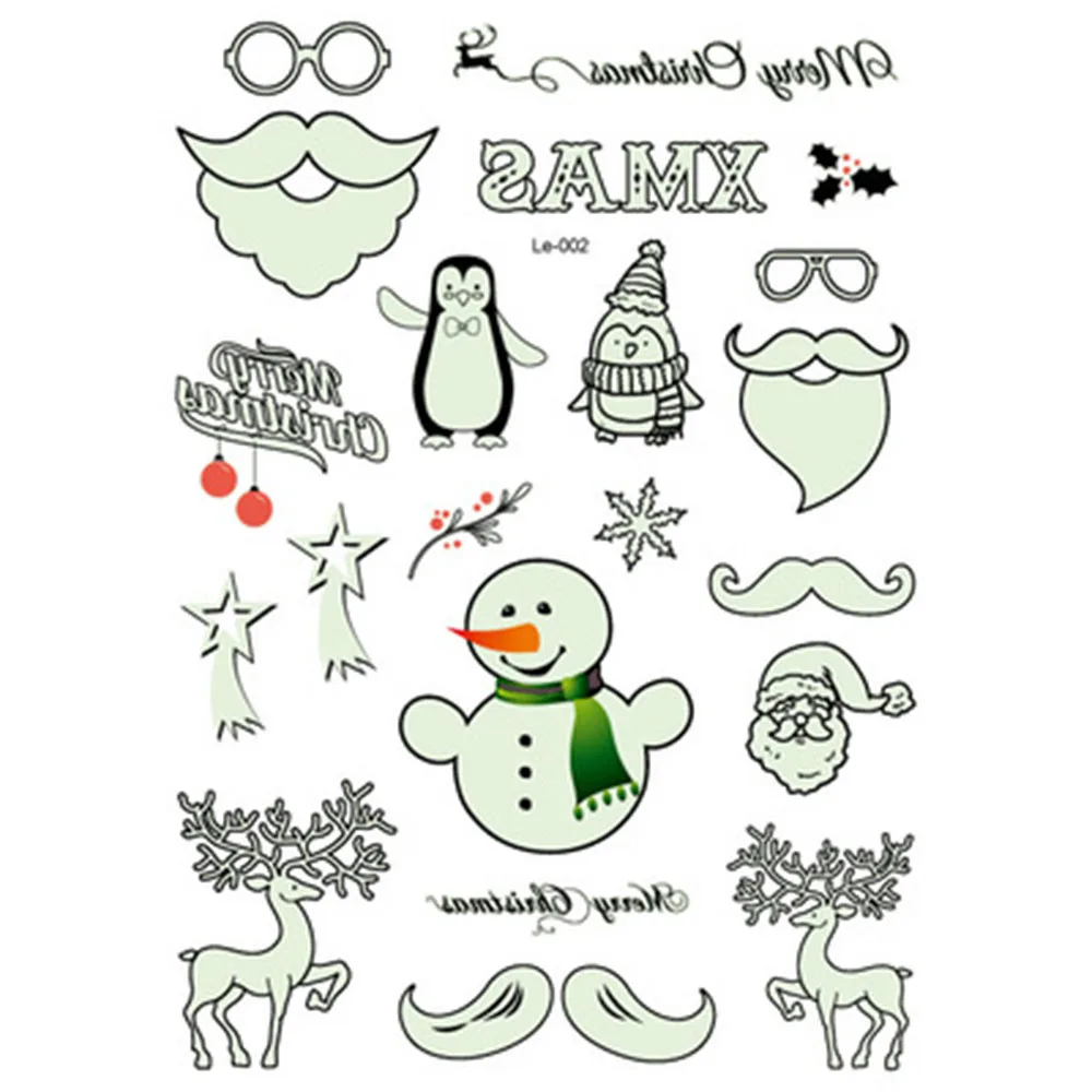 1 Sheet Novelty Luminous Temporary Tattoo Stickers Christmas Series Arm Art Waterproof Tattoo Sticker For Party Festival Decor
1 Sheet Novelty Luminous Temporary Tattoo Stickers Christmas Series Arm Art Waterproof Tattoo Sticker For Party Festival Decor
