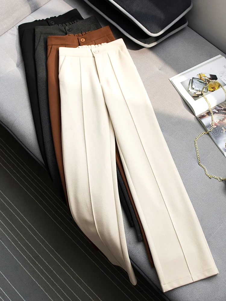 Falling wide leg pants women's autumn and winter new high waist straight wool pants versatile loose casual mopping trousers
Falling wide leg pants women's autumn and winter new high waist straight wool pants versatile loose casual mopping trousers