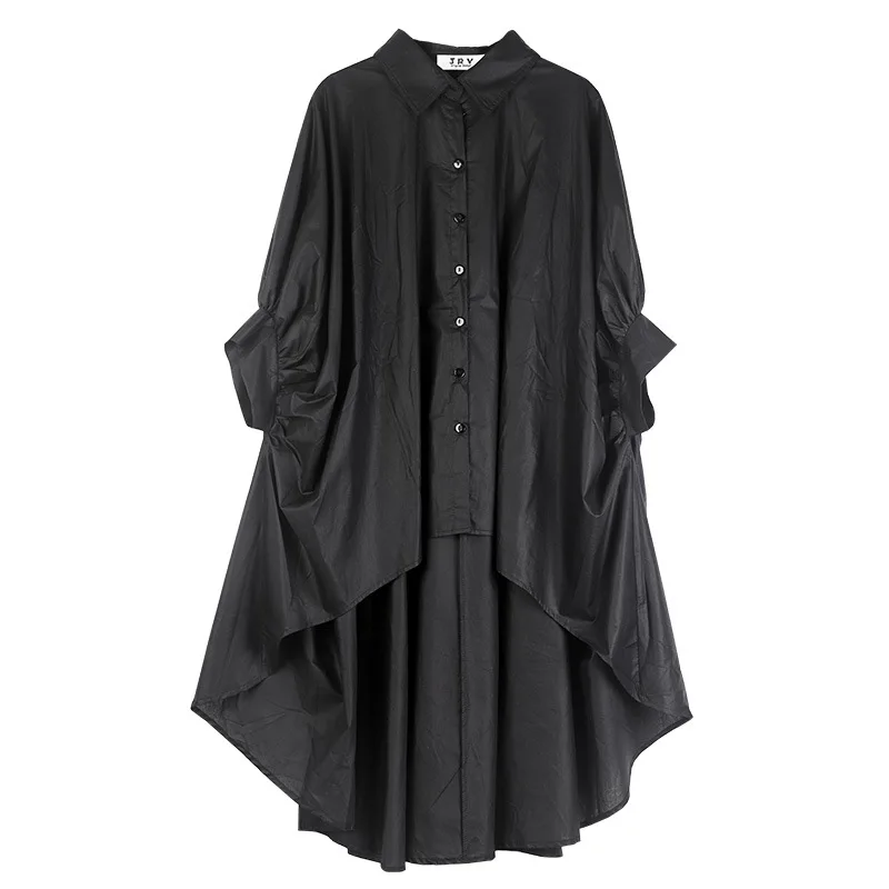SuperAen Plus Size 2021 Summer New Fashion Solid Turn Down Collar Shirts Short Front and Long Short Women Tops 
SuperAen Plus Size 2021 Summer New Fashion Solid Turn Down Collar Shirts Short Front and Long Short Women Tops
