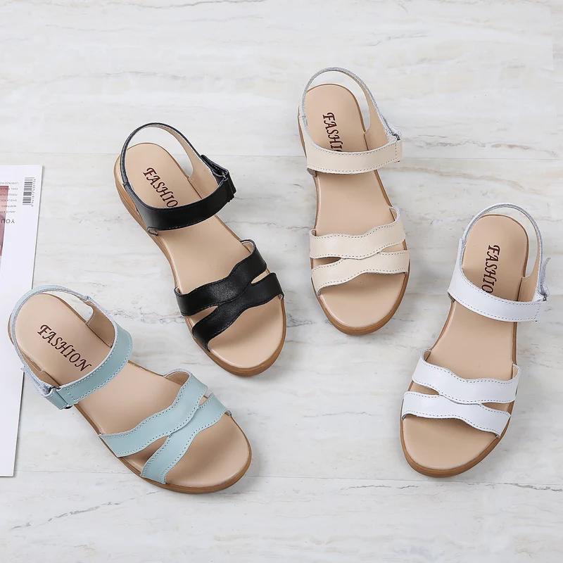 Genuine Leather Women Sandals Cowhide Summer Wedge Heel Velcro Light Soft Comfort Antiskid Wear Resisting Retro Casual Shoes New
Genuine Leather Women Sandals Cowhide Summer Wedge Heel Velcro Light Soft Comfort Antiskid Wear Resisting Retro Casual Shoes New