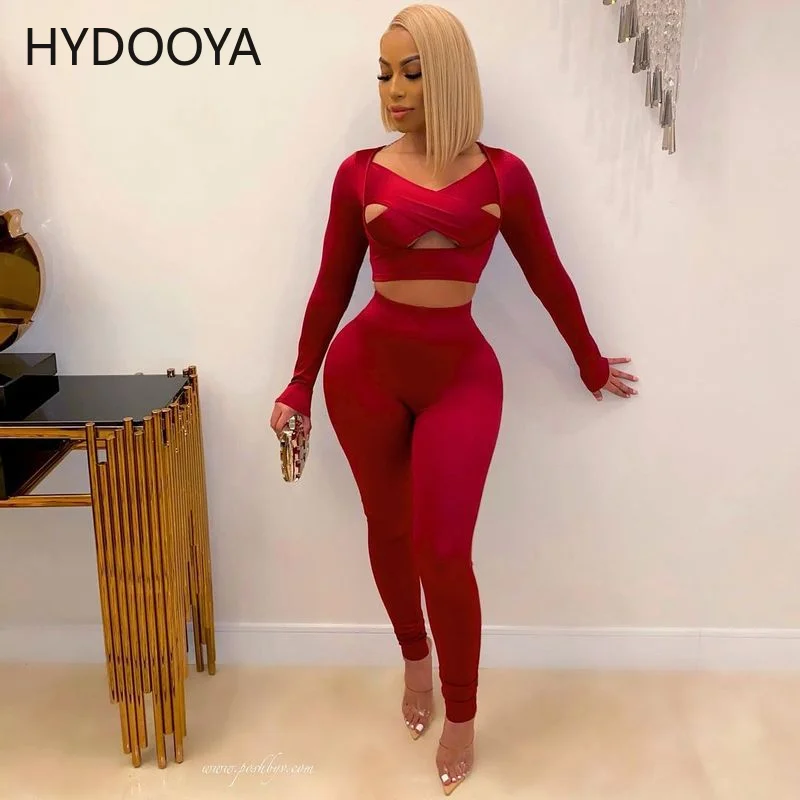 Sexy Criss Cross Long Sleeve Hollow Out Crop Top Pants Matching Sets Casual Outfits Women Bodycon 2 Two Piece Set Lady Clothing
Sexy Criss Cross Long Sleeve Hollow Out Crop Top Pants Matching Sets Casual Outfits Women Bodycon 2 Two Piece Set Lady Clothing