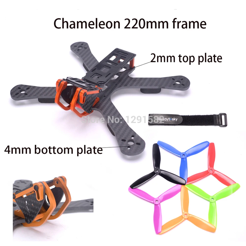 Хамелеон FPV рама 220 мм Quadcopter Racing Drone freстайл и 5045 Пропеллер для лучше чем 220|Детали