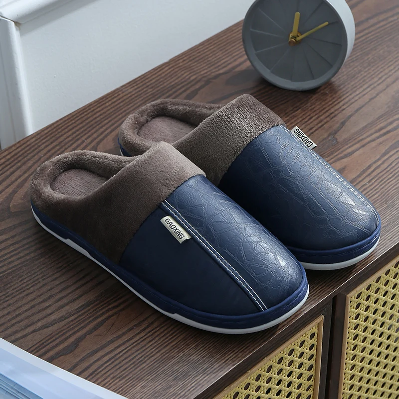 Big Size for Men's PU Leather Slippers Indoor Waterproof Home Fur Male Couple Flat Women Men Winter Slipper Cotton Shoes Zapatos
Big Size for Men's PU Leather Slippers Indoor Waterproof Home Fur Male Couple Flat Women Men Winter Slipper Cotton Shoes Zapatos