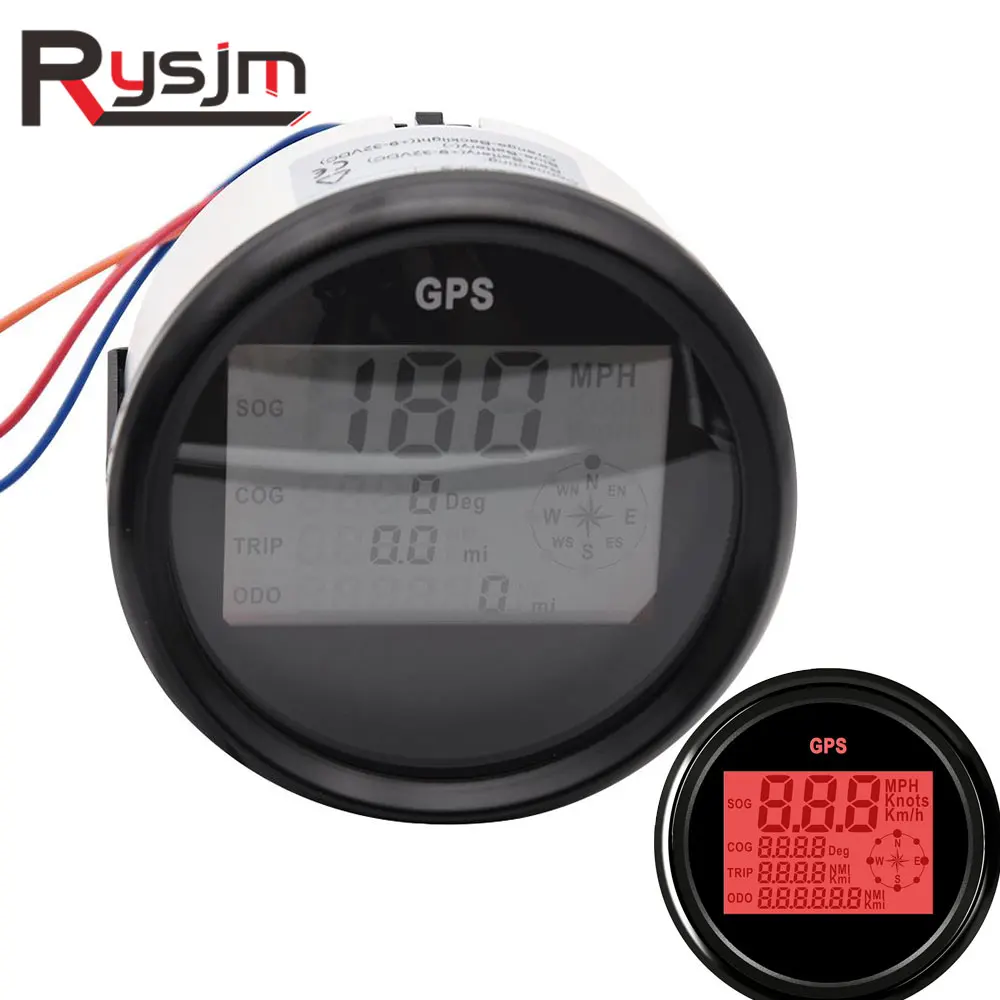 85mm GPS Speedometer + sensor LCD Digital Display Speedometers with Red Backlight Motorcycle Car Boat Odometer Waterproof 9-32V 
85mm GPS Speedometer + sensor LCD Digital Display Speedometers with Red Backlight Motorcycle Car Boat Odometer Waterproof 9-32V