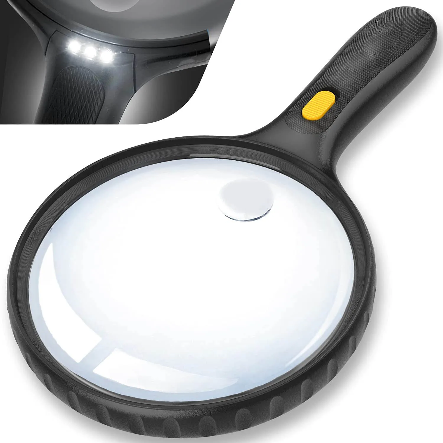 GOOLOF Extra Large 5.5 Inch Lens Magnifier - 2X & 5X Magnification & Shatterproof Magnifying Glass with Powerful LED - Non-Slip
GOOLOF Extra Large 5.5 Inch Lens Magnifier - 2X & 5X Magnification & Shatterproof Magnifying Glass with Powerful LED - Non-Slip