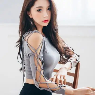 ZITY Sexy Stretchy Cotton Crop Tops Women Full Hollow Out Sleeve O -Neck Cropped T -Shirts Girls Grey Tees
ZITY Sexy Stretchy Cotton Crop Tops Women Full Hollow Out Sleeve O -Neck Cropped T -Shirts Girls Grey Tees