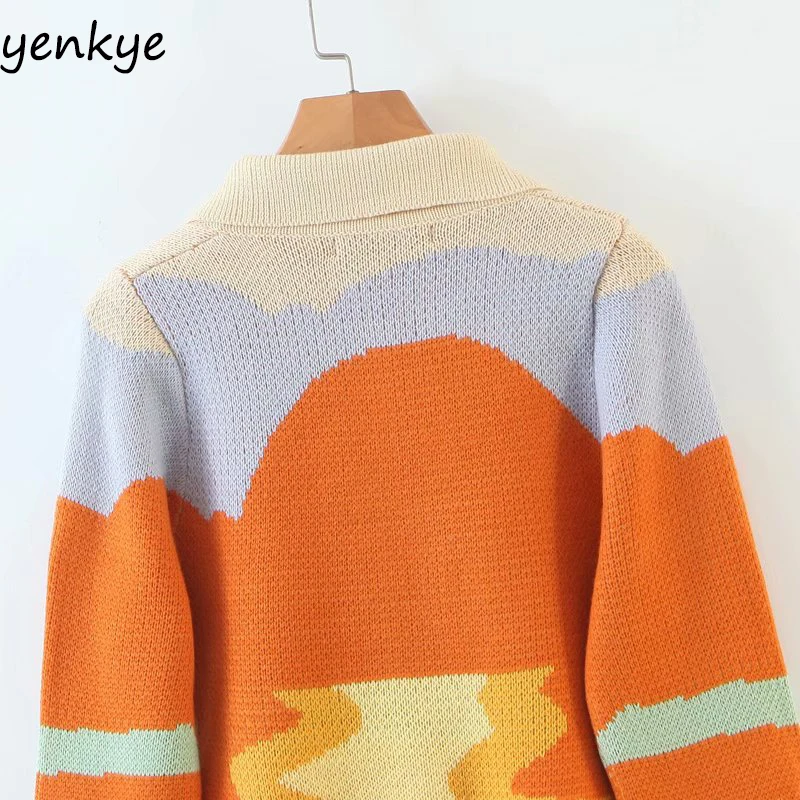 Fashion Jacquard Cardigan Sweater Women Lapel Collar Long Sleeve Casual Cropped Sweater Autumn Jumper Outerwear Tops LJPZ9379 
Fashion Jacquard Cardigan Sweater Women Lapel Collar Long Sleeve Casual Cropped Sweater Autumn Jumper Outerwear Tops LJPZ9379