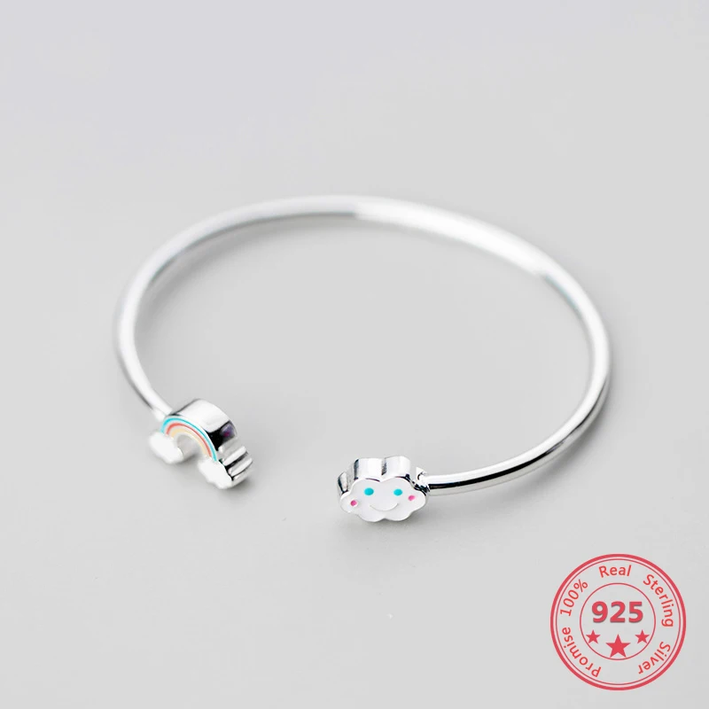 Pure S925 Sterling Silver Women's Bracelet Sweet Rainbow White Cloud Cute Romantic Hand Fine Jewelry Accessories Holiday Gifts
Pure S925 Sterling Silver Women's Bracelet Sweet Rainbow White Cloud Cute Romantic Hand Fine Jewelry Accessories Holiday Gifts