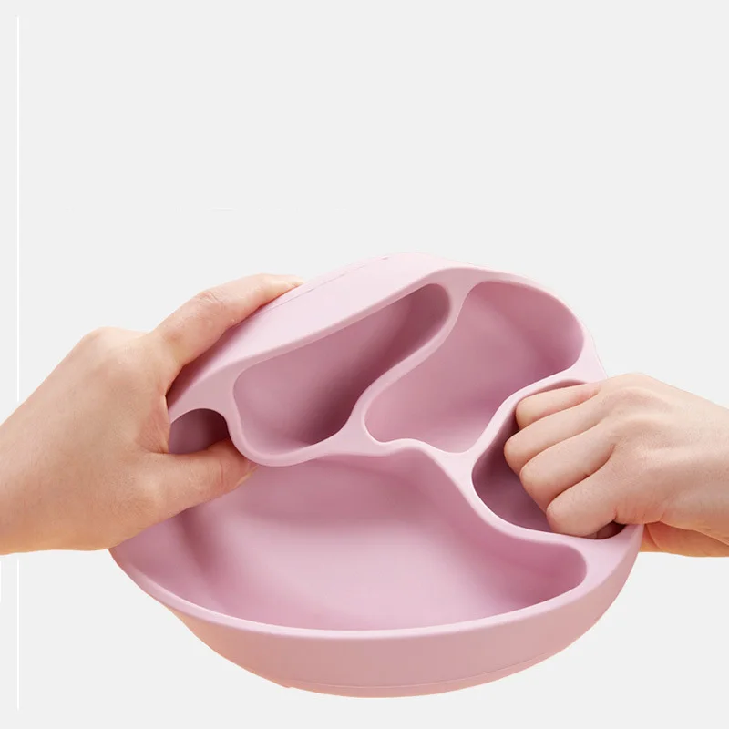Solid Divided Silicone Plate With Lid Portable Kids Suction Dinner Plate Cute Feeding Training Tableware Baby Food Bowl
Solid Divided Silicone Plate With Lid Portable Kids Suction Dinner Plate Cute Feeding Training Tableware Baby Food Bowl