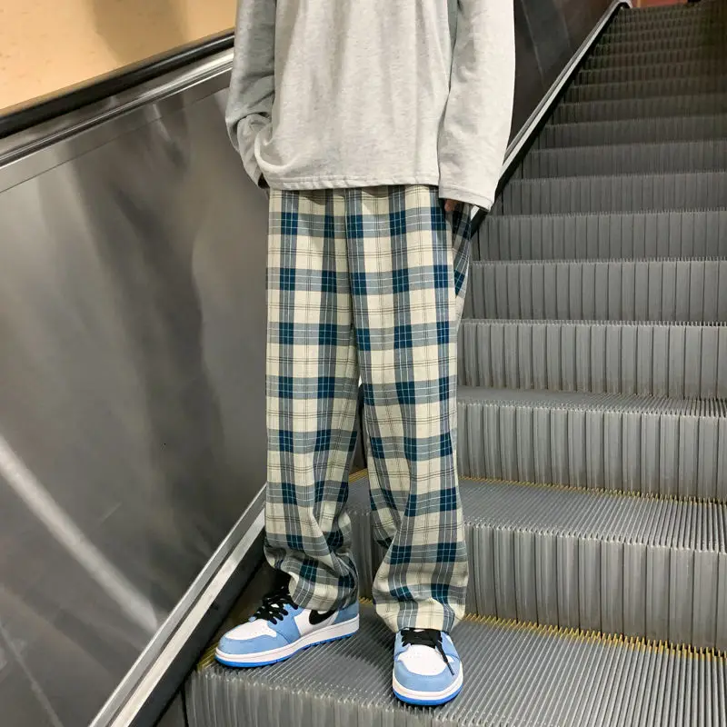 Spring Summer Plaid Casual Pants Men's Korean Fashion Loose Straight-leg Pants Men Harajuku Streetwear Retro Plaid Pants Men
Spring Summer Plaid Casual Pants Men's Korean Fashion Loose Straight-leg Pants Men Harajuku Streetwear Retro Plaid Pants Men