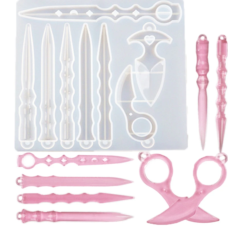 DIY Contact-Free Open Knife Tool Mirror Silicone Mold New Creative Key Chain Pendant Hand Dripping Glue SQ0010
DIY Contact-Free Open Knife Tool Mirror Silicone Mold New Creative Key Chain Pendant Hand Dripping Glue SQ0010