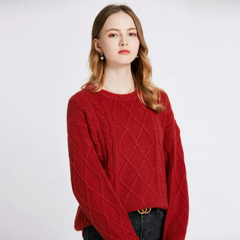 2021 Women Twist Sweater Korean Vintage Cashmere Knitted Pullover Tops Fashion Lazy Oaf Winter Thick Warm O Neck Loose Jumpers
2021 Women Twist Sweater Korean Vintage Cashmere Knitted Pullover Tops Fashion Lazy Oaf Winter Thick Warm O Neck Loose Jumpers