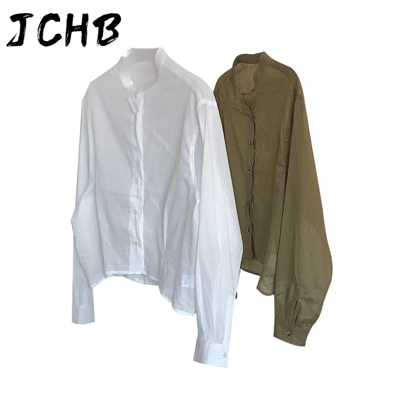 JCHB 2021 New Spring And Summer Fashion Casual Stand Collar Loose Linen Shirt Micro Transparent Thin Top For Women SH154
JCHB 2021 New Spring And Summer Fashion Casual Stand Collar Loose Linen Shirt Micro Transparent Thin Top For Women SH154