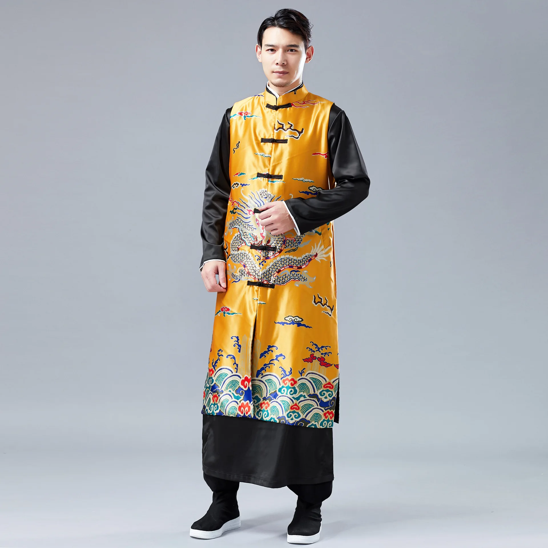IEFB Autumn New Dragon Print Long Mandarin Coat Tang Suit Men's Chinese Long Robe Buckle Mandarin Jacket Sleeveless Clothes 5195
IEFB Autumn New Dragon Print Long Mandarin Coat Tang Suit Men's Chinese Long Robe Buckle Mandarin Jacket Sleeveless Clothes 5195