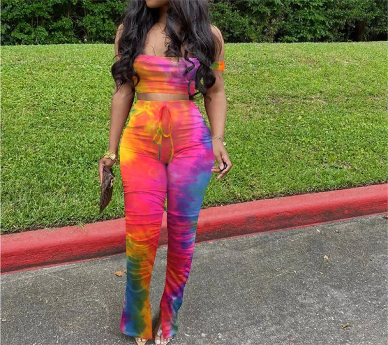 Women's Off-shoulder Trouser Suit, Gradient Tight Sports Set, Lace-up High Waist Outfits Plus size Fashion 2020
Women's Off-shoulder Trouser Suit, Gradient Tight Sports Set, Lace-up High Waist Outfits Plus size Fashion 2020