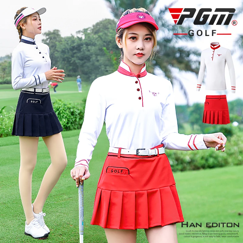 Женская футболка с длинными рукавами PGM Golf осенне зимняя одежда для отдыха