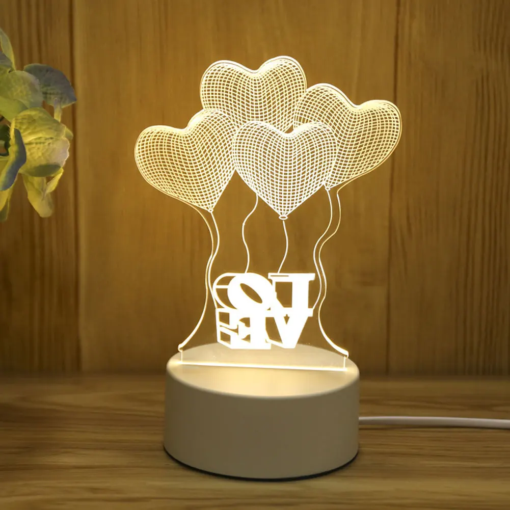 Valentine's Day Gift 3D Sensor Night Light USB Cartoon Light Acrylic Atmosphere Lamp 3 Changeable Light Colors
Valentine's Day Gift 3D Sensor Night Light USB Cartoon Light Acrylic Atmosphere Lamp 3 Changeable Light Colors