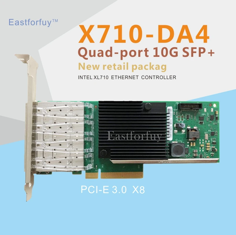 Eastforfuy 4 порта 10 гигабитный Ethernet NIC стандартная сетевая карта X710DA4