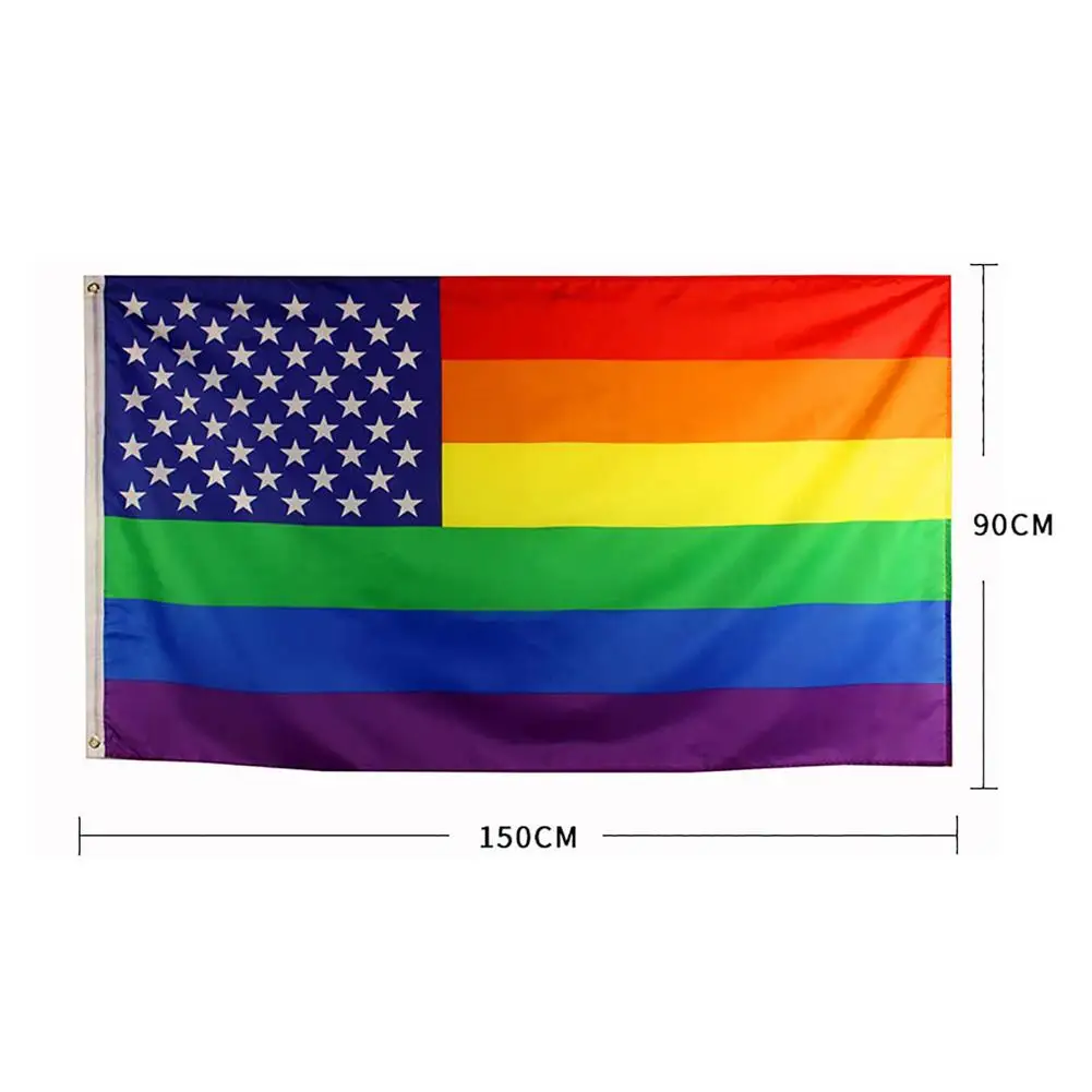 90*150cm Stars Rainbow Stripes Flag Garden Flag With 2 Brass Grommets Hanging Flag For Decoration Party Flags Wholesale
90*150cm Stars Rainbow Stripes Flag Garden Flag With 2 Brass Grommets Hanging Flag For Decoration Party Flags Wholesale