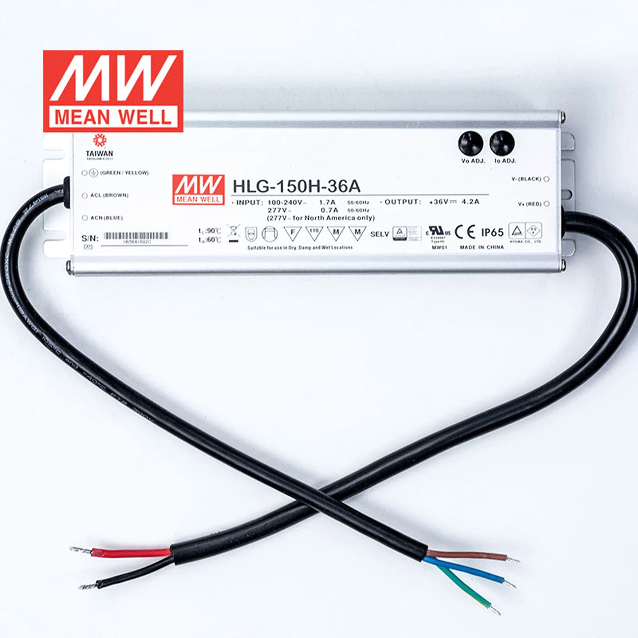 (1 упаковка) Среднее хорошее HLG 150H 36A 36В 4.2A meanwell 151 2 Вт одиночный выход Светодиодный