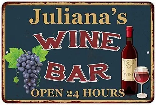 JUCHen Juliana'S Green Wine Bar Pub Garage Diner Cafe Home Wall Decor Art Aluminum Signs, 8" W x 12" H
JUCHen Juliana'S Green Wine Bar Pub Garage Diner Cafe Home Wall Decor Art Aluminum Signs, 8" W x 12" H