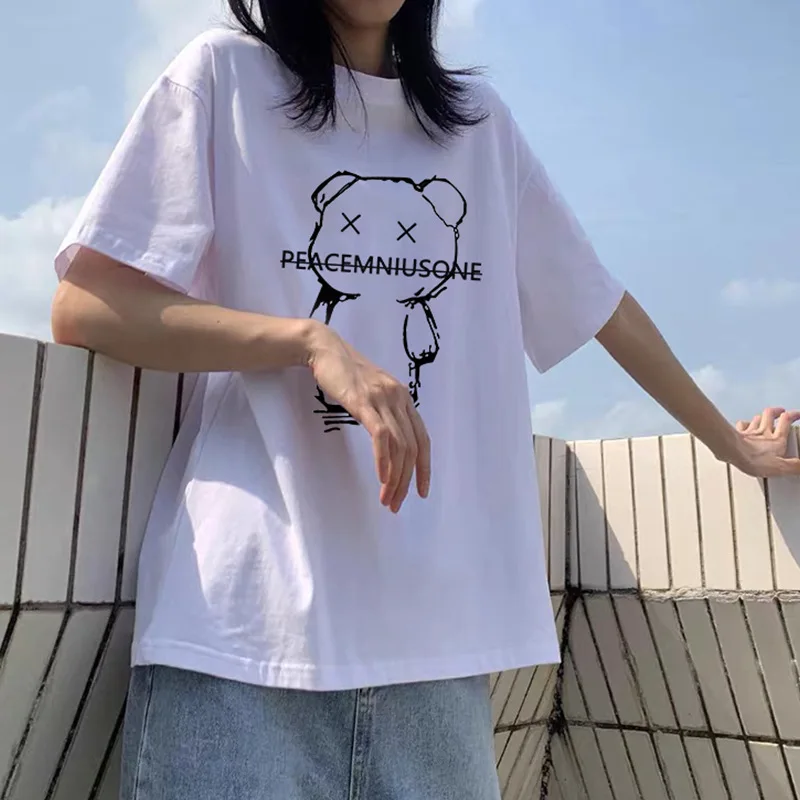 CGC Summer 100% Cotton Woman T-shirts Cute Bear Print Loose Oversized T-shirt Short Sleeve Harajuku Top Female Korean Style Tees
CGC Summer 100% Cotton Woman T-shirts Cute Bear Print Loose Oversized T-shirt Short Sleeve Harajuku Top Female Korean Style Tees