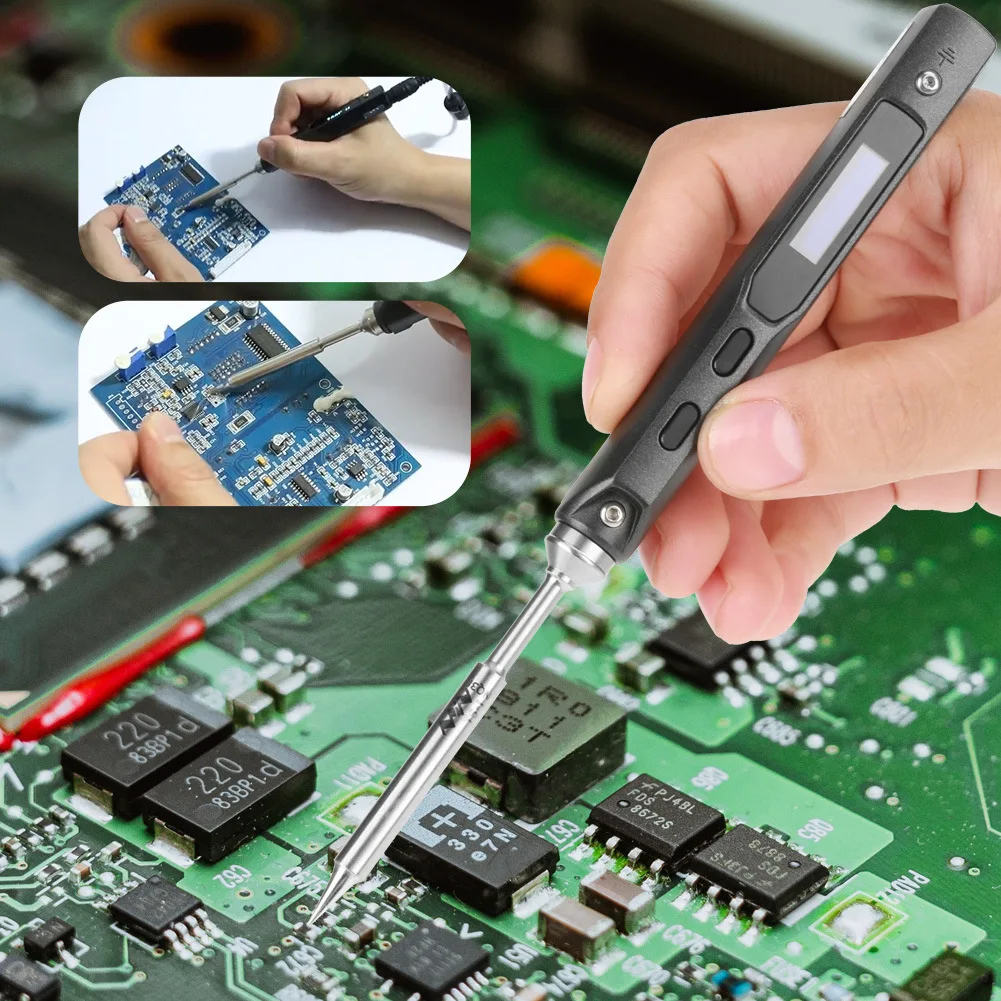 TS100 65W Mini Electric Soldering Iron Station Adjustable Temperature Digital Display with Solder Tip 24V Power Supply
TS100 65W Mini Electric Soldering Iron Station Adjustable Temperature Digital Display with Solder Tip 24V Power Supply