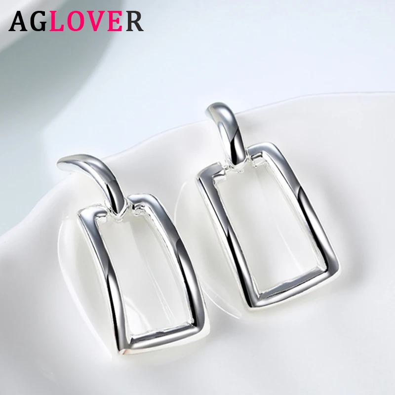 AGLOVER 28MM 925 Sterling Silver Square Drop Earrings For Woman Fashion Earrings Jewelry Best Gift for Wedding/Birthday
AGLOVER 28MM 925 Sterling Silver Square Drop Earrings For Woman Fashion Earrings Jewelry Best Gift for Wedding/Birthday
