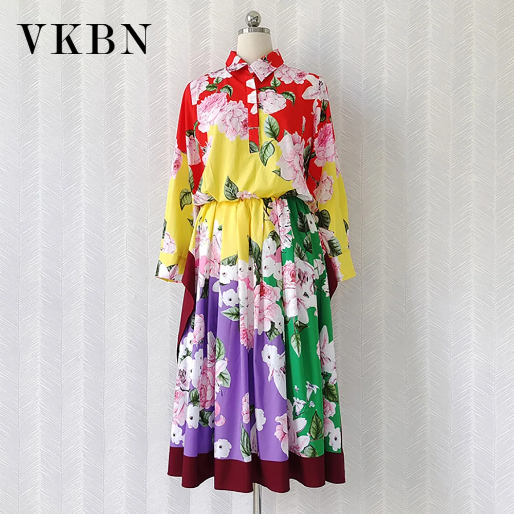 VKBN Shirt Dress Women Flowers Print Casual Long Sleeve Elegant 2021 New Summer Fashion Turn-down Collar Pullover Party Dress
VKBN Shirt Dress Women Flowers Print Casual Long Sleeve Elegant 2021 New Summer Fashion Turn-down Collar Pullover Party Dress