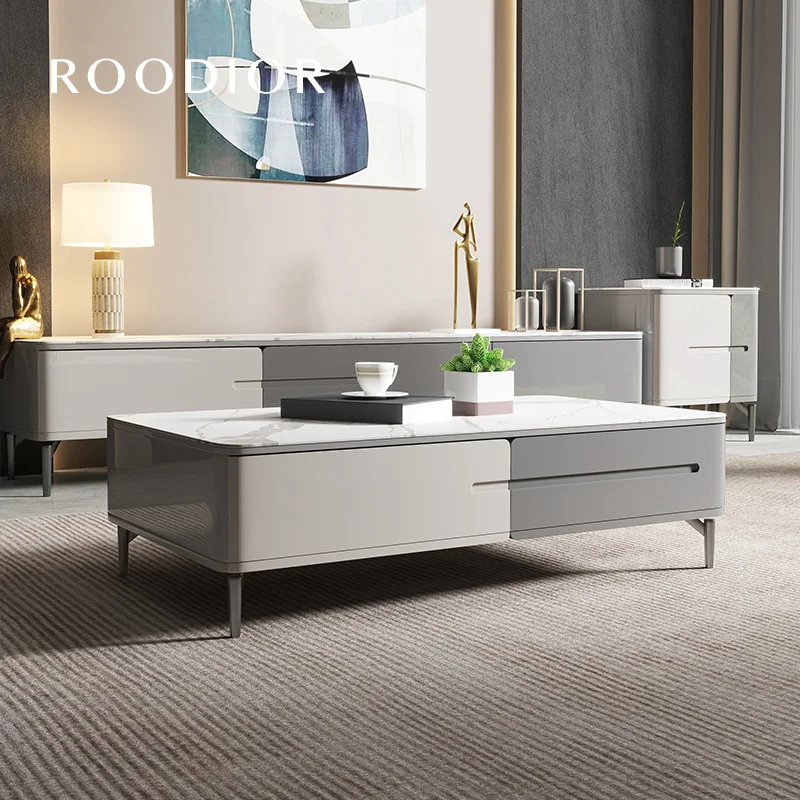 Light luxury small apartment home coffee table TV cabinet combination Italian rock board living room modern minimalist tea table
Light luxury small apartment home coffee table TV cabinet combination Italian rock board living room modern minimalist tea table