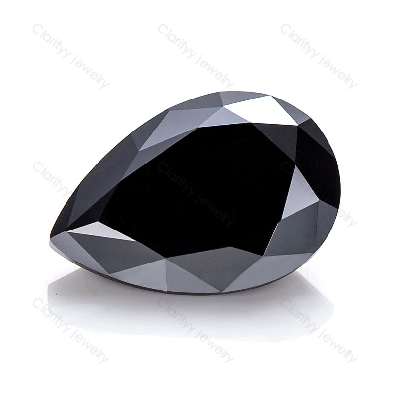 

Оптовая цена, размер 3x5 мм, черный цвет, грушевидная огранка, 1 карат, 2 карата, лабораторный Выращенный Свободный Муассанит, камень, испытанный положительный