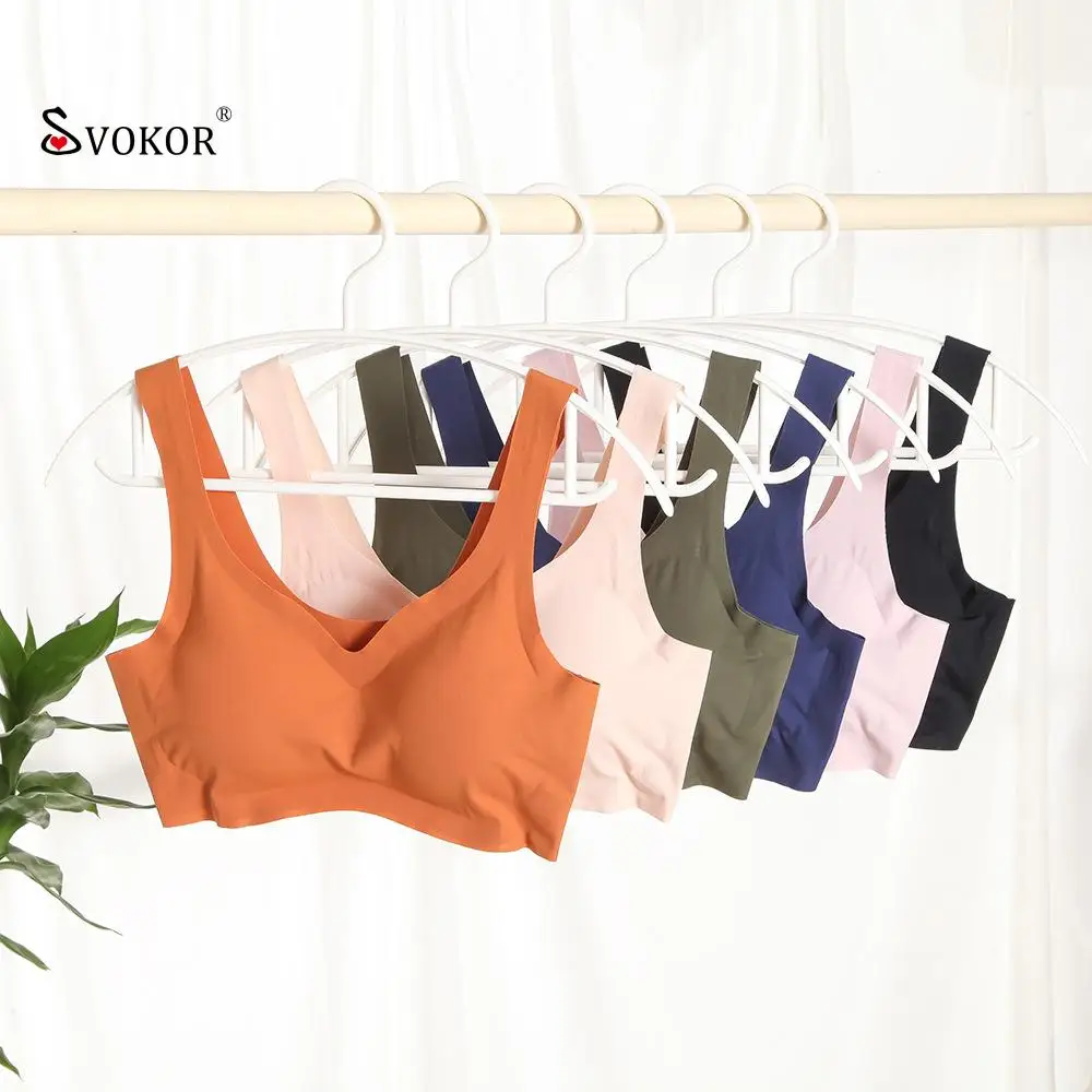 SVOKOR Sleep Top Vest Bra Female Ice Silk Seamless Underwear Soft Comfortable Push Up Wireless With Chest Padded Lingerie
SVOKOR Sleep Top Vest Bra Female Ice Silk Seamless Underwear Soft Comfortable Push Up Wireless With Chest Padded Lingerie