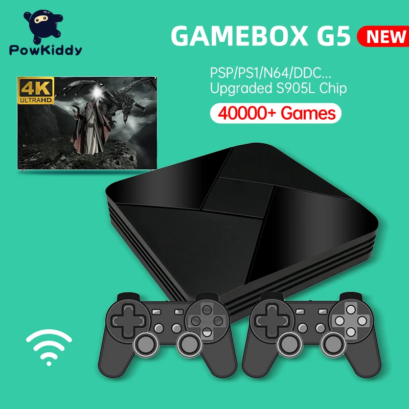Powkiddy New G5 Wireless Video Game Console Super Console X 50+ Emulators HD Wifi Retro TV Game Box Video Player For PS1 Family
Powkiddy New G5 Wireless Video Game Console Super Console X 50+ Emulators HD Wifi Retro TV Game Box Video Player For PS1 Family