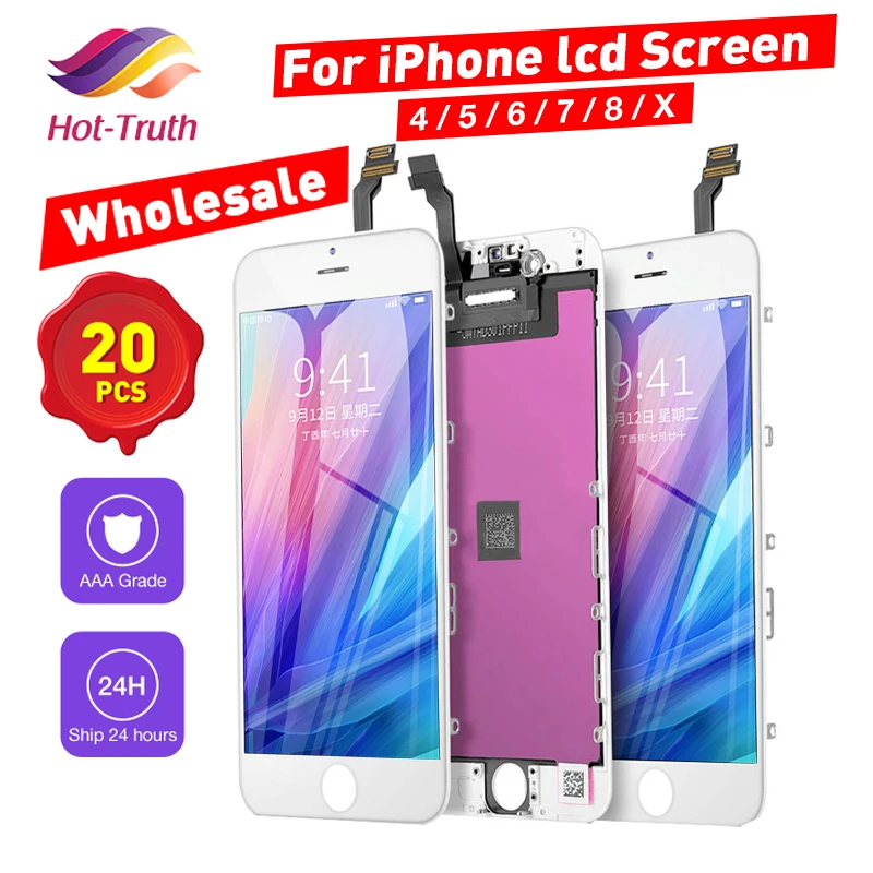 20 шт./лот Высокое качество ЖК экран для iPhone 6 7 8 6S Plus X сенсорный + 3D за счет сканера