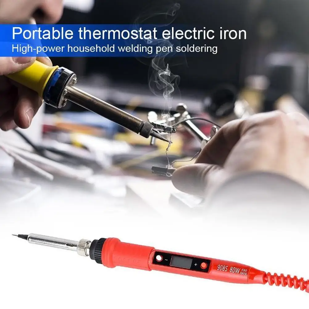 Red Soldering Iron Soldering Tools LCD Display Adjustable Can Iron Choose EU Temperature US 5pcs Soldering Tip Plug With O3R0
Red Soldering Iron Soldering Tools LCD Display Adjustable Can Iron Choose EU Temperature US 5pcs Soldering Tip Plug With O3R0