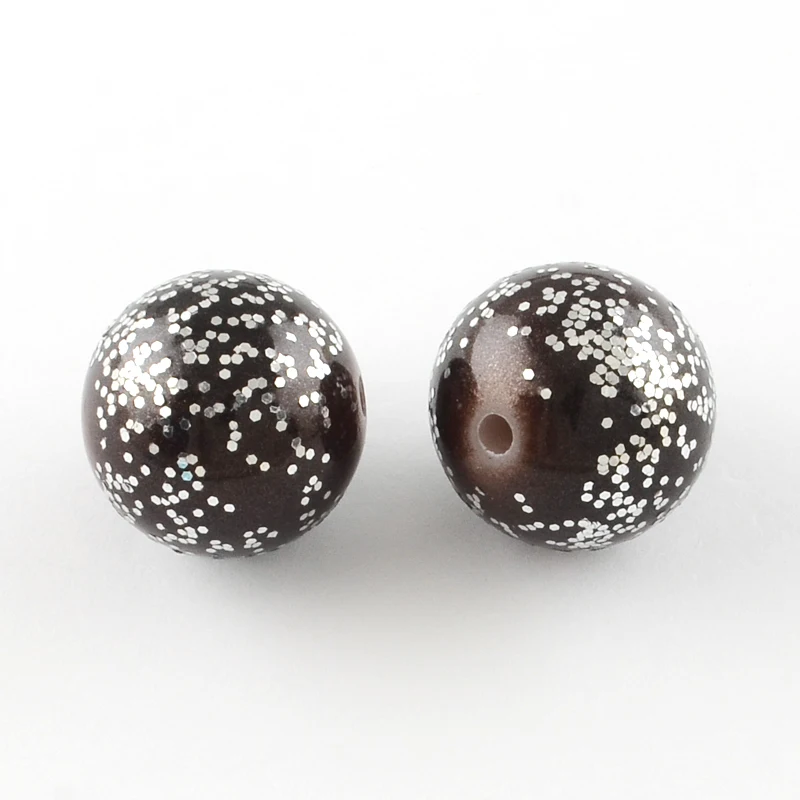 500g Spray Painted Acrylic Round Beads with Silver Glitter Powder Coconut Brown 20mm Hole: 3mm about 105pcs/500g
500g Spray Painted Acrylic Round Beads with Silver Glitter Powder Coconut Brown 20mm Hole: 3mm about 105pcs/500g