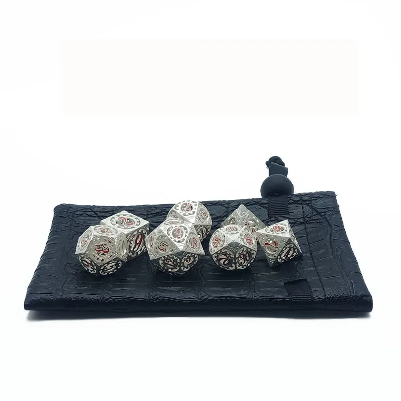 Hollow Gear Metal Multi-faced Dice Set Silver White For RPG Table Game DnD Role Playing Game
Hollow Gear Metal Multi-faced Dice Set Silver White For RPG Table Game DnD Role Playing Game
