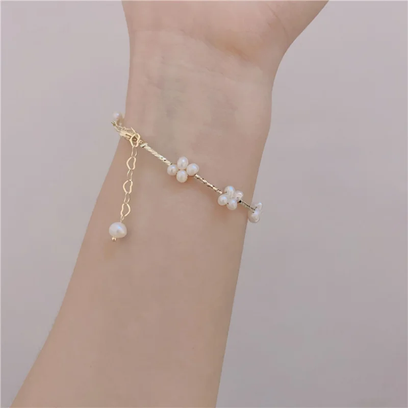 Trendy Jewelry Natural Freshwater Pearls Bracelet Sweet Korean Temperament One Layer Golden Plating Women Bracelet For Girls
Trendy Jewelry Natural Freshwater Pearls Bracelet Sweet Korean Temperament One Layer Golden Plating Women Bracelet For Girls