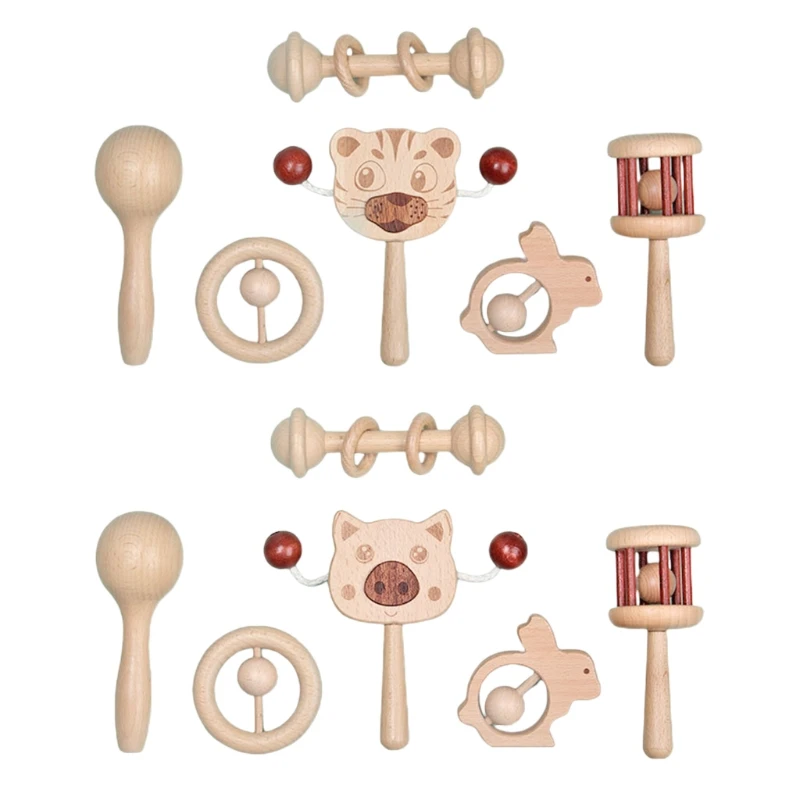 6 Pcs Natural Wooden Teether Rattles Gym Intellectual Puzzle Set Montessori Toys Baby Shower Gift
6 Pcs Natural Wooden Teether Rattles Gym Intellectual Puzzle Set Montessori Toys Baby Shower Gift