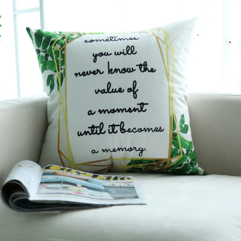 Simple Word Cushion Cover Polyester Green Leaves Decorative Pillowcase Sofa Cushion Case Throw PillowCase Home Cushion Cover
Simple Word Cushion Cover Polyester Green Leaves Decorative Pillowcase Sofa Cushion Case Throw PillowCase Home Cushion Cover