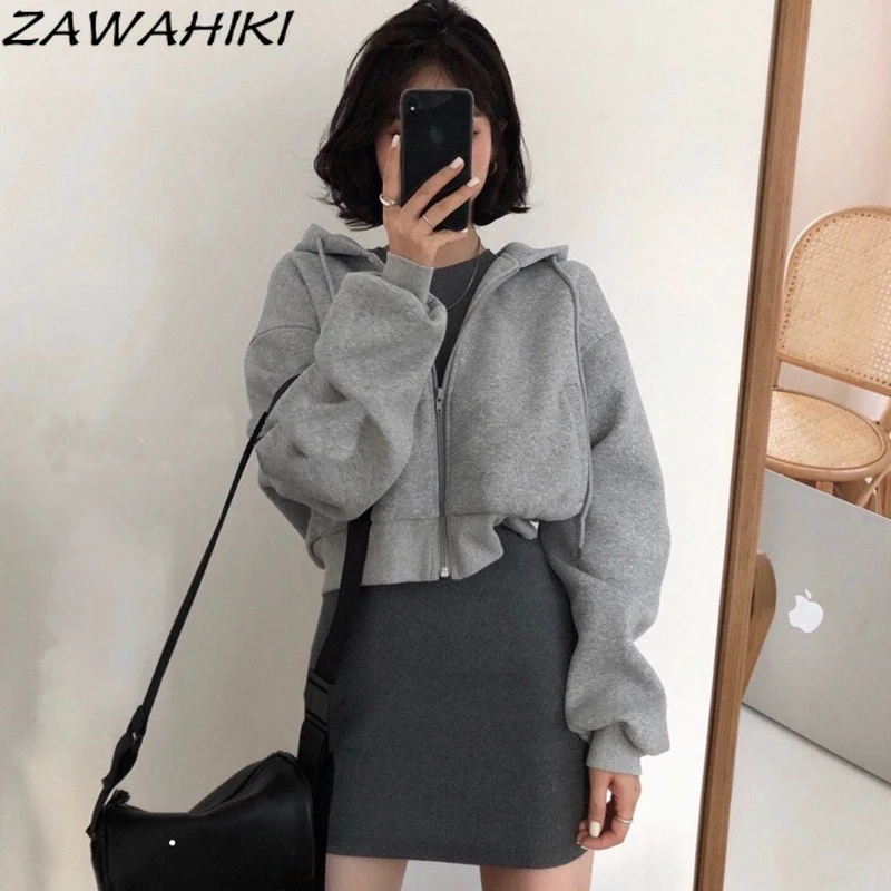 ZAWAHIKI Chic Simple All-match Hoodies Short Sweater Jacket Long Sleeve Solid O Neck Slim Bag Hip Mini Dress Two-piece Suit
ZAWAHIKI Chic Simple All-match Hoodies Short Sweater Jacket Long Sleeve Solid O Neck Slim Bag Hip Mini Dress Two-piece Suit