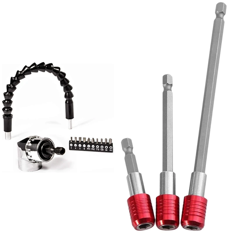 3x for Screwdrivers, 295 mm Flexible Shaft & 3Pcs 1/4Inch Hex Shank Magnetic Bit Holder Quick Change Extension Bar
3x for Screwdrivers, 295 mm Flexible Shaft & 3Pcs 1/4Inch Hex Shank Magnetic Bit Holder Quick Change Extension Bar