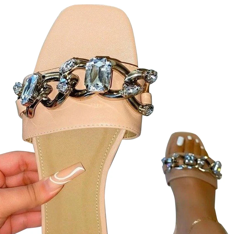 MCCKLE Women Slippers Metal Chain Flat Sandals Ladies PU Leather Square Toe Summer Shoes Female Footwear New Fashion Plus Size
MCCKLE Women Slippers Metal Chain Flat Sandals Ladies PU Leather Square Toe Summer Shoes Female Footwear New Fashion Plus Size