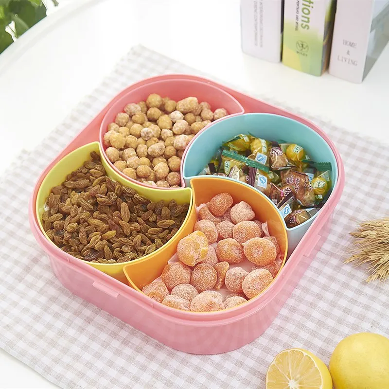 Plastic Square-shaped Flower-shaped Multi Grid Snack Box with Lid Decoration Storage Platter Multicolor Dried Fruit Storage Case
Plastic Square-shaped Flower-shaped Multi Grid Snack Box with Lid Decoration Storage Platter Multicolor Dried Fruit Storage Case