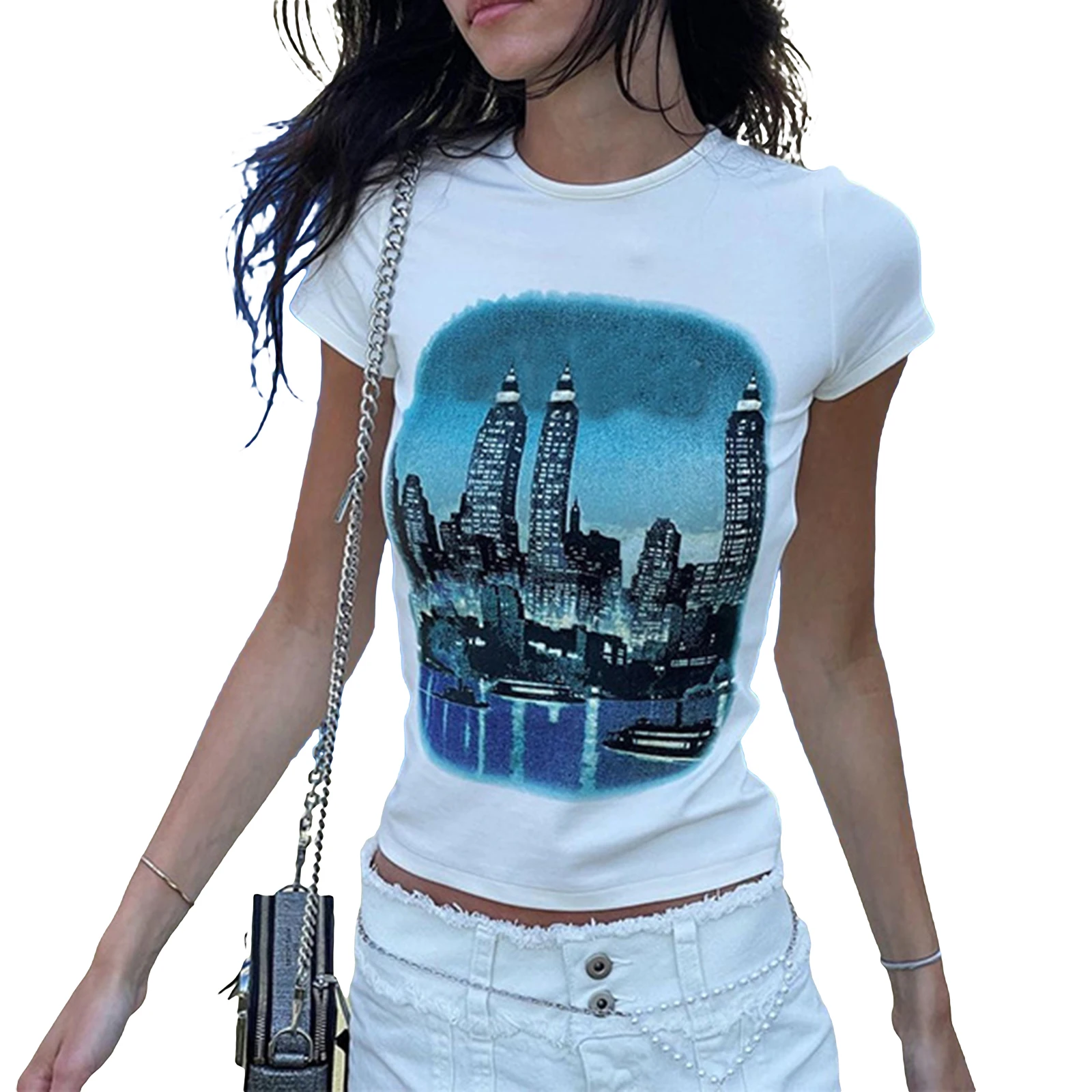 Women’s Summer Casual Short Sleeve T-shirt Fashion City Scenery Printing Pullover Tops
Women’s Summer Casual Short Sleeve T-shirt Fashion City Scenery Printing Pullover Tops