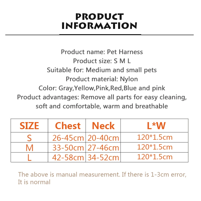 Lovely Dog Collar Nylon Harnesses Chihuahua Medium and Small Pets Traction Rope Collar Washable Quick Release Harnesses Washable
Lovely Dog Collar Nylon Harnesses Chihuahua Medium and Small Pets Traction Rope Collar Washable Quick Release Harnesses Washable