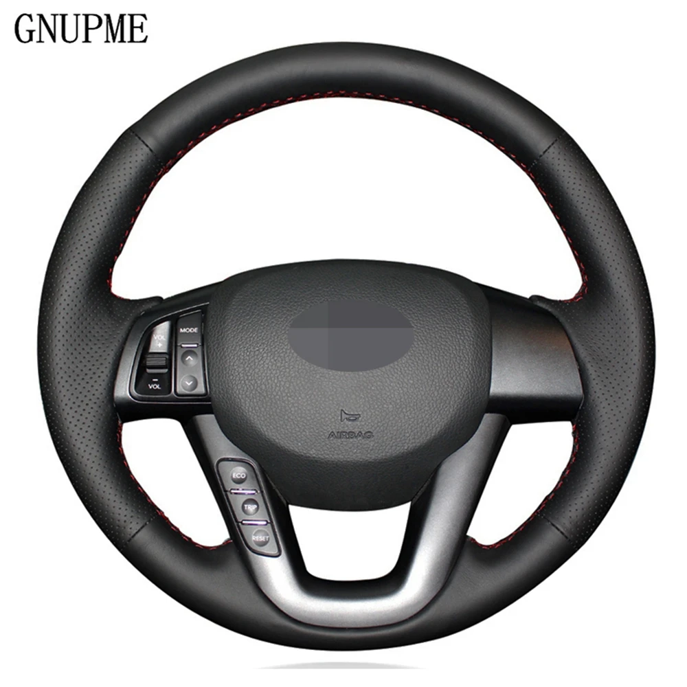 Hand-stitched DIY Black Genuine Leather Car Steering Wheel Cover For Kia K5 Optima 2008 2009 2010 2011 2012 2013
Hand-stitched DIY Black Genuine Leather Car Steering Wheel Cover For Kia K5 Optima 2008 2009 2010 2011 2012 2013