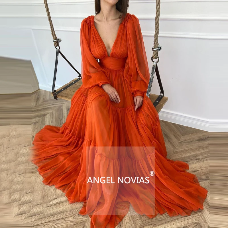 Long Sleeves V Neck Orange Evening Dresses 2021 Women Dubai Arabic Party Prom Gown Vestidos De Fiesta
Long Sleeves V Neck Orange Evening Dresses 2021 Women Dubai Arabic Party Prom Gown Vestidos De Fiesta